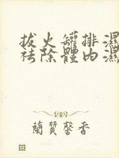 拔火罐排湿祛寒祛除体内湿气