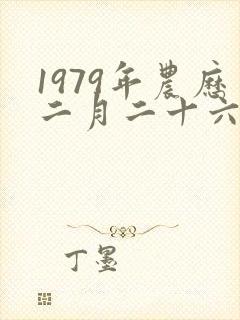 1979年农历二月二十六是什么命