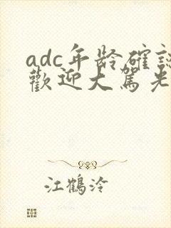 adc年龄确认欢迎大驾光临小说封面