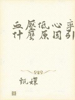 血压低心率快是什么原因引起的