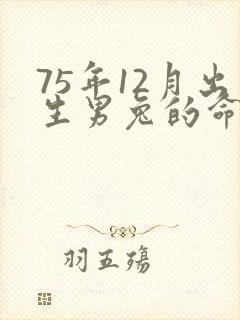 75年12月出生男兔的命