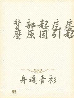 背部起疙瘩是什么原因引起的