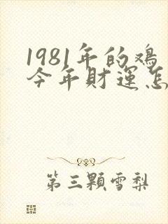 1981年的鸡今年财运怎么样