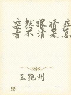 突然眼睛疼模糊看不清是怎么回事封面