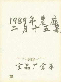1989年农历二月十五是什么命