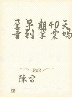 孕早期40天能看到孕囊吗