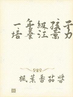 一年级孩子如何培养注意力封面