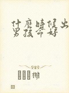 什么时候出生的男孩命好封面