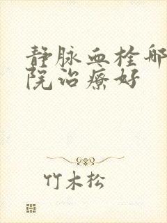 静脉血栓哪家医院治疗好封面