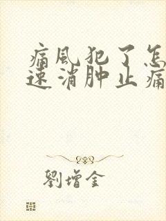 痛风犯了怎么快速消肿止痛