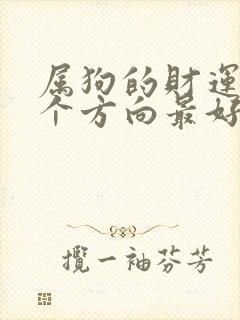 属狗的财运在哪个方向最好