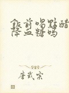 饭前喝点醋可以降血糖吗