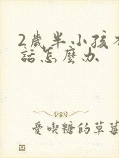 2岁半小孩不说话怎么办封面