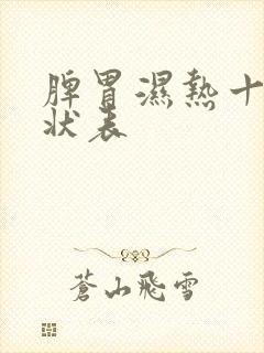 脾胃湿热十大症状表