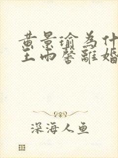 黄景瑜为什么和王雨馨离婚