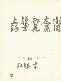 上腹部左侧疼痛的常见原因有