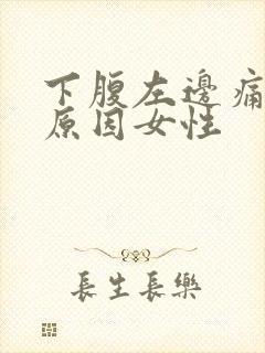 下腹左边痛什么原因女性