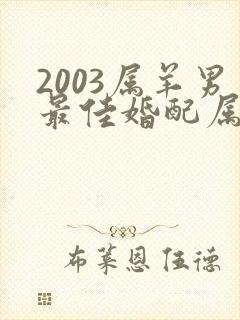 2003属羊男最佳婚配属相