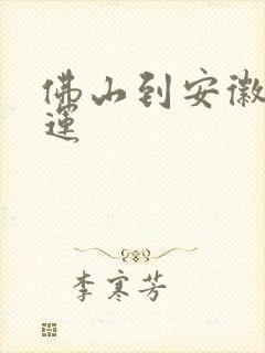 佛山到安徽省货运