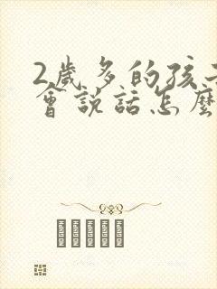 2岁多的孩子不会说话怎么办封面