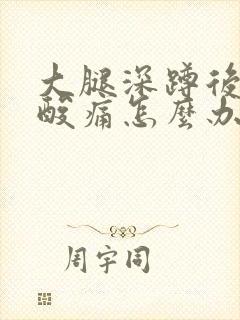 大腿深蹲后肌肉酸痛怎么办封面