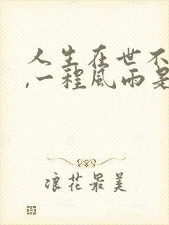 人生在世不容易,一程风雨是什么歌封面