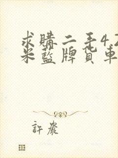 求购二手4.2米蓝牌货车