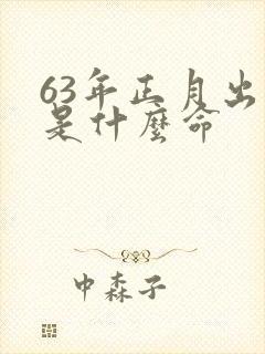 63年正月出生是什么命