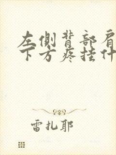 左侧背部肩胛骨下方疼挂什么科