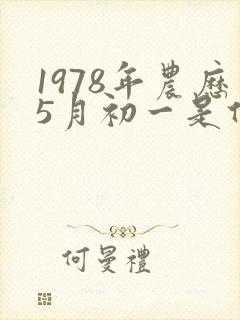 1978年农历5月初一是什么命封面