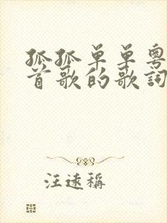 孤孤单单粤语一首歌的歌词