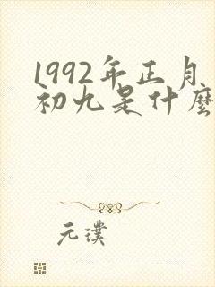 1992年正月初九是什么命