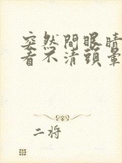 突然间眼睛模糊看不清头晕封面