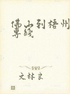 佛山到梧州货运专线