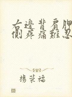 右边背肩胛骨内侧疼痛难忍