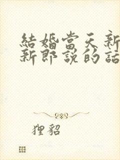 结婚当天新娘对新郎说的话简单