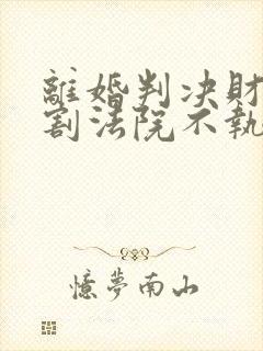 离婚判决财产分割法院不执行封面