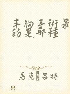 丰胸手术最安全的是哪种封面