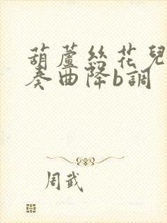 葫芦丝花儿香演奏曲降b调