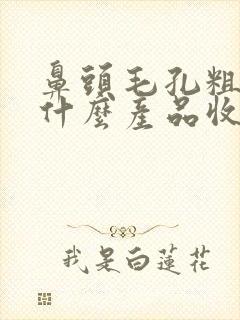 鼻头毛孔粗大用什么产品收敛效果好封面