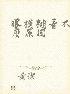 眼模糊看不清什么原因封面