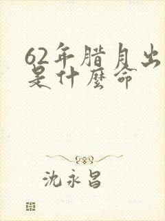 62年腊月出生是什么命封面