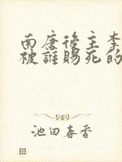 南唐后主李煜是被谁赐死的封面