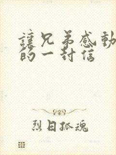 让兄弟感动到哭的一封信