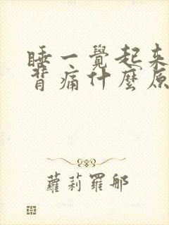 睡一觉起来腰酸背痛什么原因封面