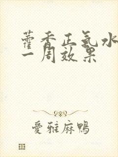 藿香正气水泡脚一周效果