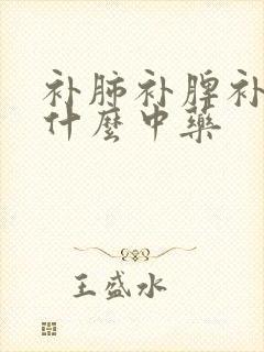 补肺补脾补肾吃什么中药