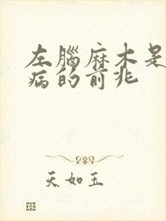 左脑麻木是什么病的前兆