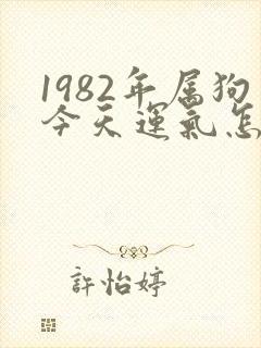 1982年属狗今天运气怎么样封面