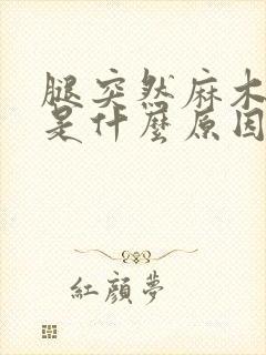 腿突然麻木无力是什么原因